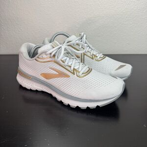 Women’s Brooks Adrenaline GTS 20 Running Shoes Lace Up Sneakers White Gold 11